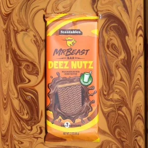 MrBeast Deez Nuts peanut butter chocolate bar imported from USA