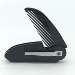 Folding pocket beard comb with clip for men