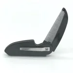 Foldable beard comb with pocket clip travel grooming tool