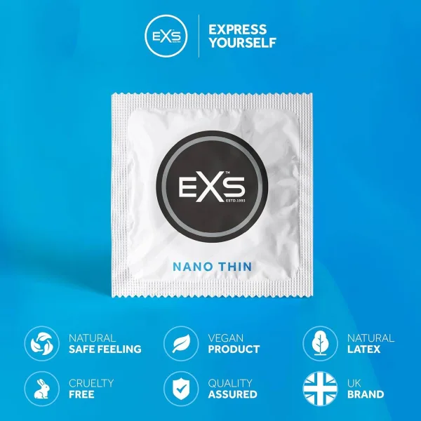 EXS Nano Thin condom for men single 3pcs pack UK