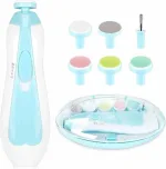 Electric baby nail file with gentle cushioned filing heads