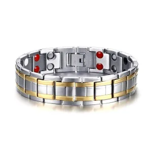 Stainless steel magnetic bracelet unisex 215mm slim design