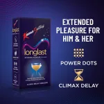 Climax delay condom with raised dots from KamaSutra Pleasure Series