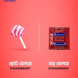 Super dotted strawberry flavoured condom combo pack from SMC