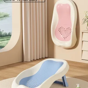 Baby bathtub support rack with anti slip mesh