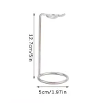Metal shave brush holder stand silver chrome finish