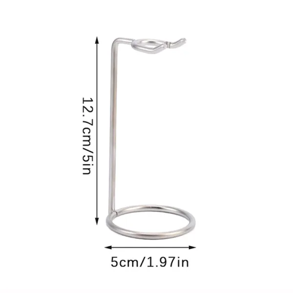 Metal shave brush holder stand silver chrome finish