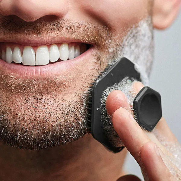 Men's face scrub and massage brush for deep cleaning stubble