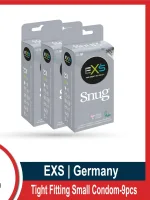 EXS Snug Tight Fitting small size vegan condoms combo 3x3 9pcs