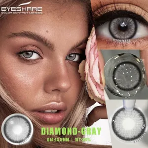 Diamond Norko gray colour contact lens one pair with lens case