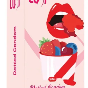 Lust assorted flavour dotted condom ten pieces 180mm x 53mm