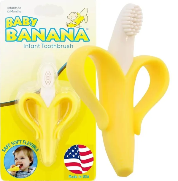 Silicone infant training toothbrush and teether