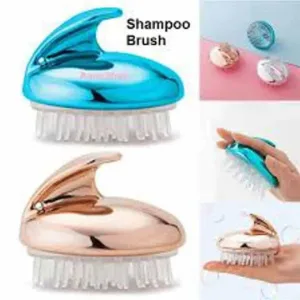 Silicone shampoo brush and scalp massager with removable head