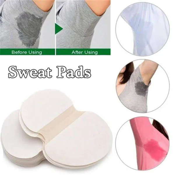 Unisex armpit sweat absorbing pads with adhesive backing for shirts