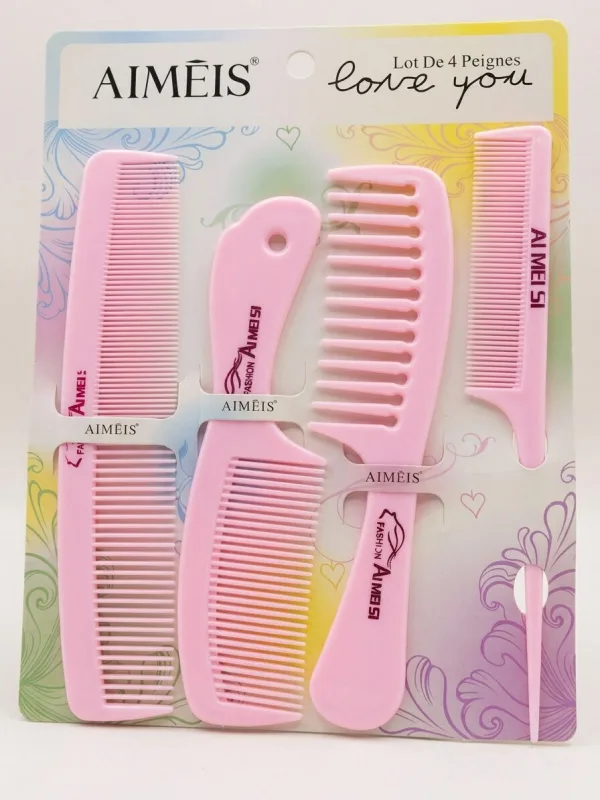 Premium 4pcs hair styling comb set professional salon quality