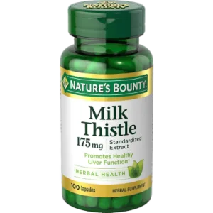 Nature's Bounty milk thistle 175mg 100 capsules bottle USA