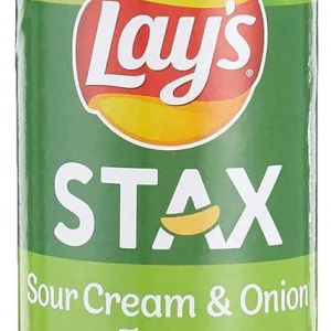 Lay's Stax sour cream and onion potato chips 100g tube