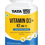 Tata 1mg Vitamin D3 600 IU + K2 (MK-7) 55mcg, 120 Veg Tablets