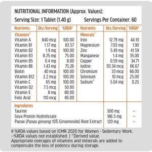 Daily multivitamin tablets with ginseng extract taurine multiminerals