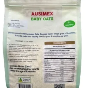 Ausimex plain rolled baby oats no added sugar 500 gram