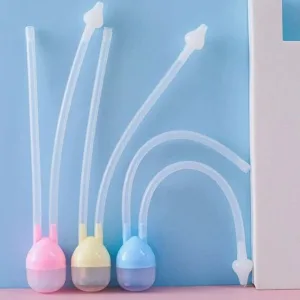 Manual nasal aspirator with food grade silicone tips for newborns