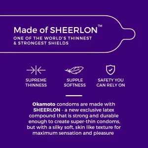 Okamoto skinless dotted condom pack of 10 blueberry