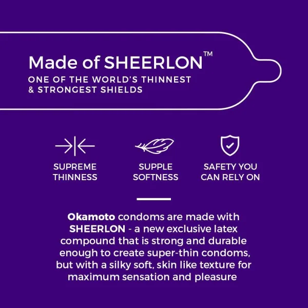 Okamoto skinless dotted condom pack of 10 blueberry