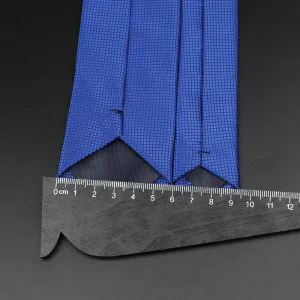 Men's narrow skinny tie polyester plaid and solid colours