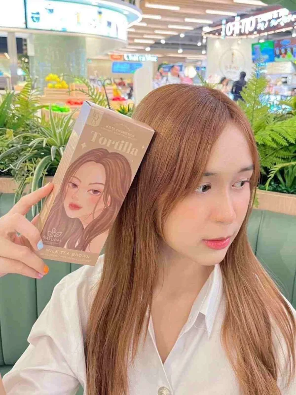Kota milk tea brown hair colour cream with developer