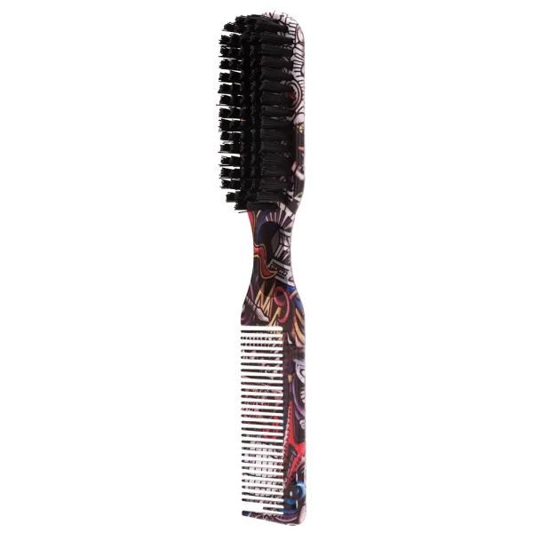 Double sided beard styling brush and barber hair duster