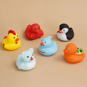 Squeeze animal duck water toy little yellow duck baby bath toy