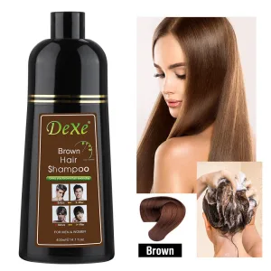 Dexe brown hair colour shampoo bottle 400ml for grey hair