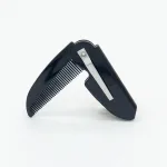 Folding pocket beard comb with clip for men