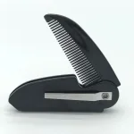 Folding pocket beard comb with clip for men
