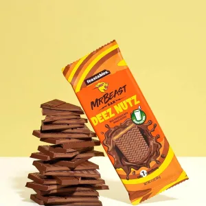 Feastables MrBeast peanut butter milk chocolate bar made in USA