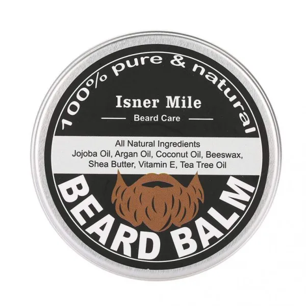 Natural beard and moustache wax balm for conditioning and shaping