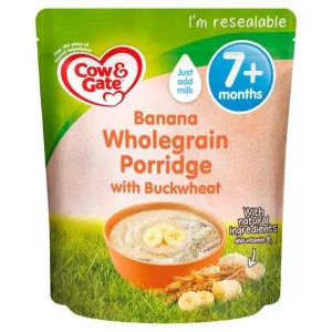 Cow and Gate banana wholegrain porridge with buckwheat 200gm UK