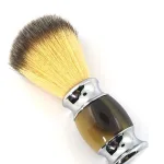 Synthetic shaving brush with durable resin handle for men