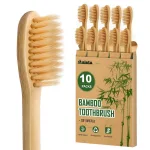Soft bristle bamboo toothbrush for sensitive teeth and gums