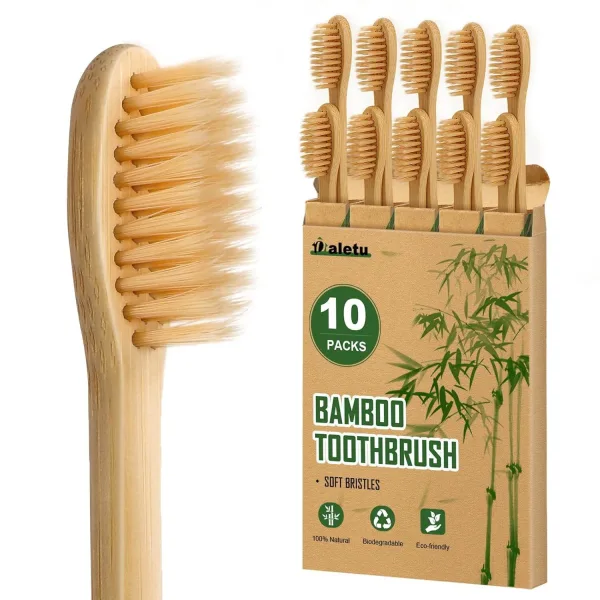 Soft bristle bamboo toothbrush for sensitive teeth and gums