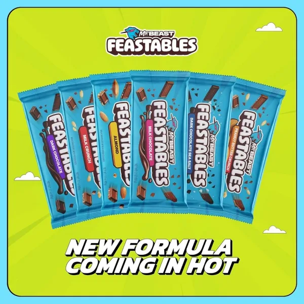 MrBeast Feastables milk chocolate bar with cookie pieces 60 gram