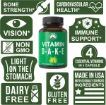 Vegan fat soluble vitamin ADK complex supplement bottle