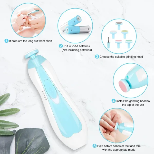 Safe electric nail trimmer for newborns infants and toddlers