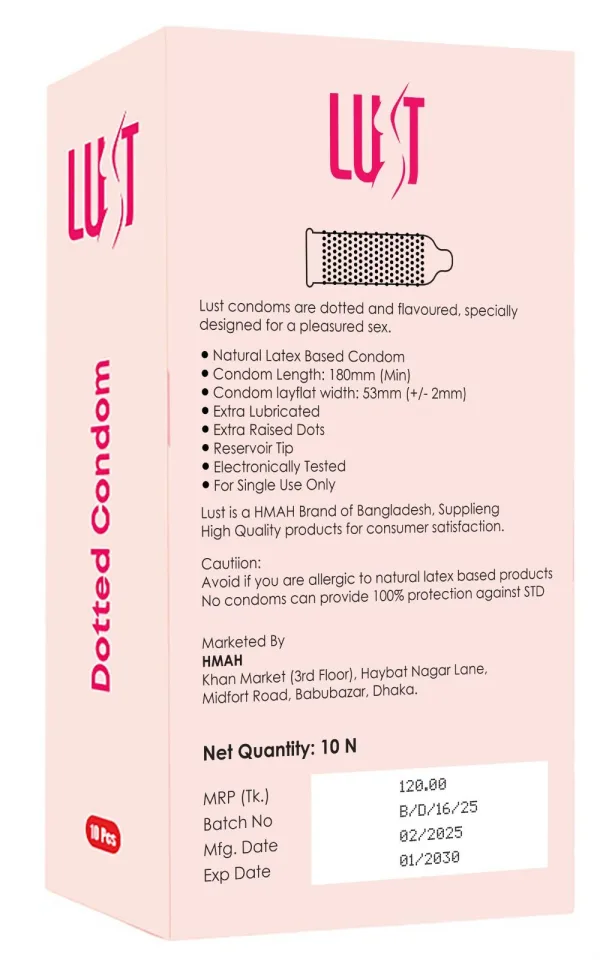 Extra dotted mixed flavour condom pack from Lust