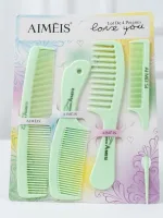 Set of four hair combs for detangling sectioning and styling
