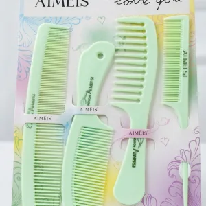 Set of four hair combs for detangling sectioning and styling