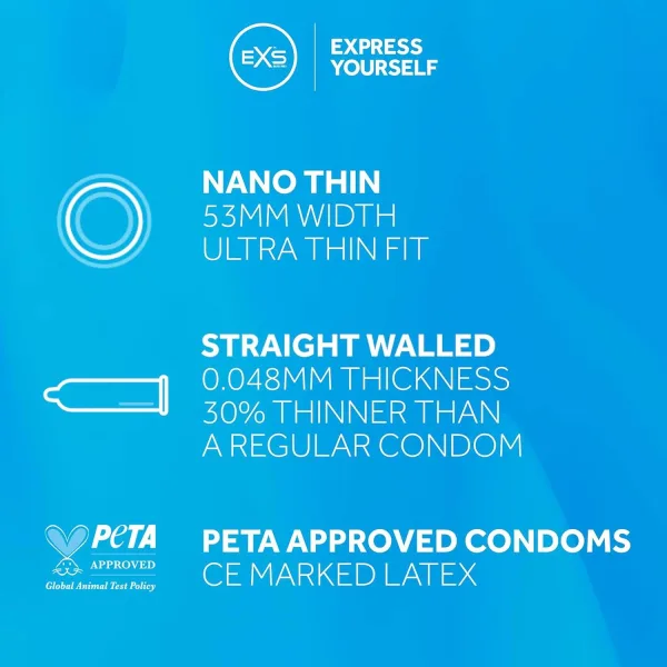 EXS flared teat ended ultra thin condom no latex smell