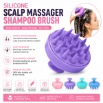 Silicone scalp massager shampoo brush with soft bristles