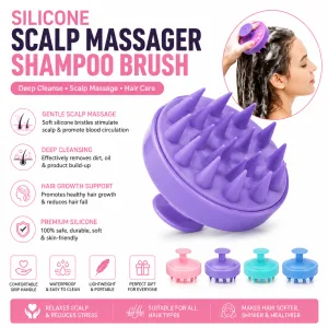 Silicone scalp massager shampoo brush with soft bristles