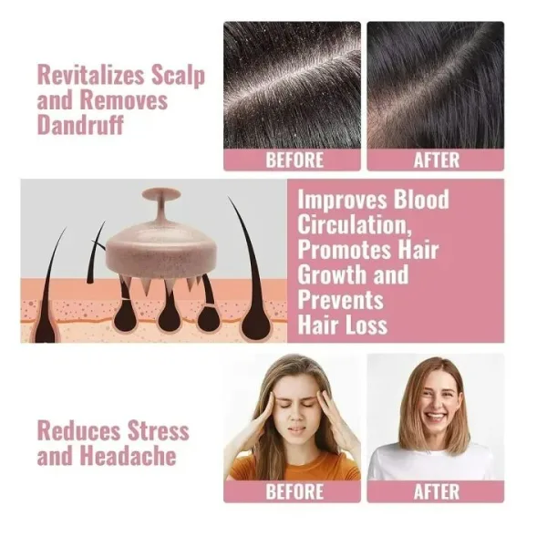 Silicone shampoo and scalp massage brush for men and women